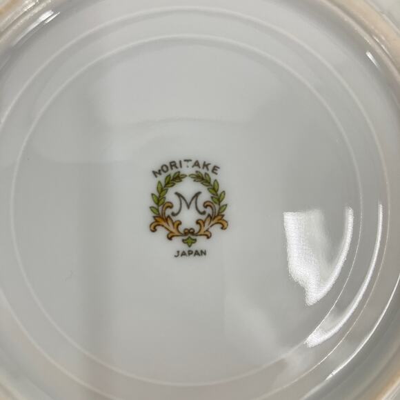 Vintage Noritake 6 Set Green Cream Gold Trim Floral Pattern Dessert Fruit Bowls - Picture 5 of 7